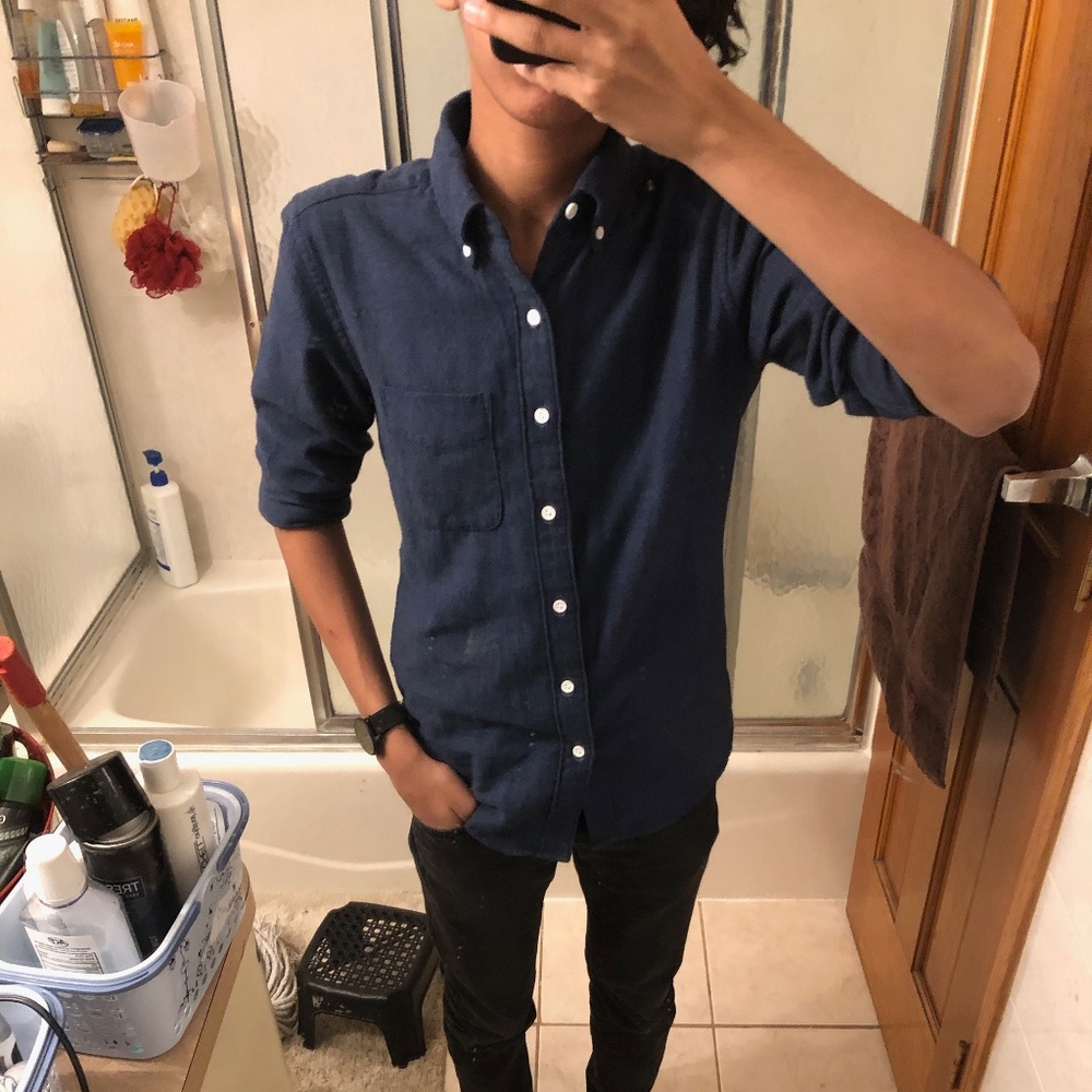 American Eagle Blue Button Down